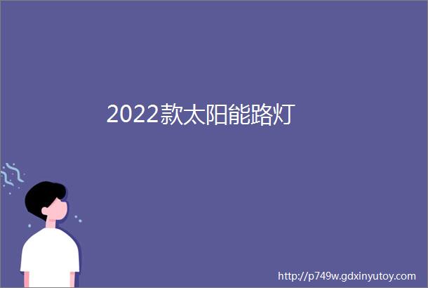 2022款太阳能路灯